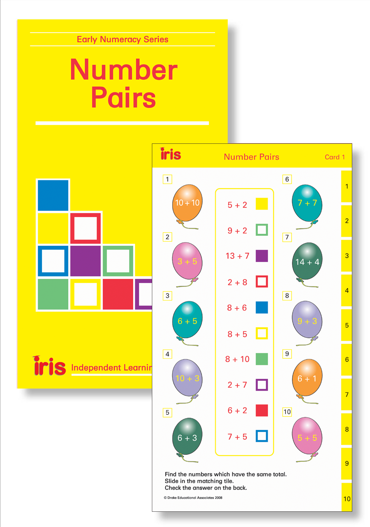Iris Study Cards: Early Numeracy Year 2 - Number Pairs
